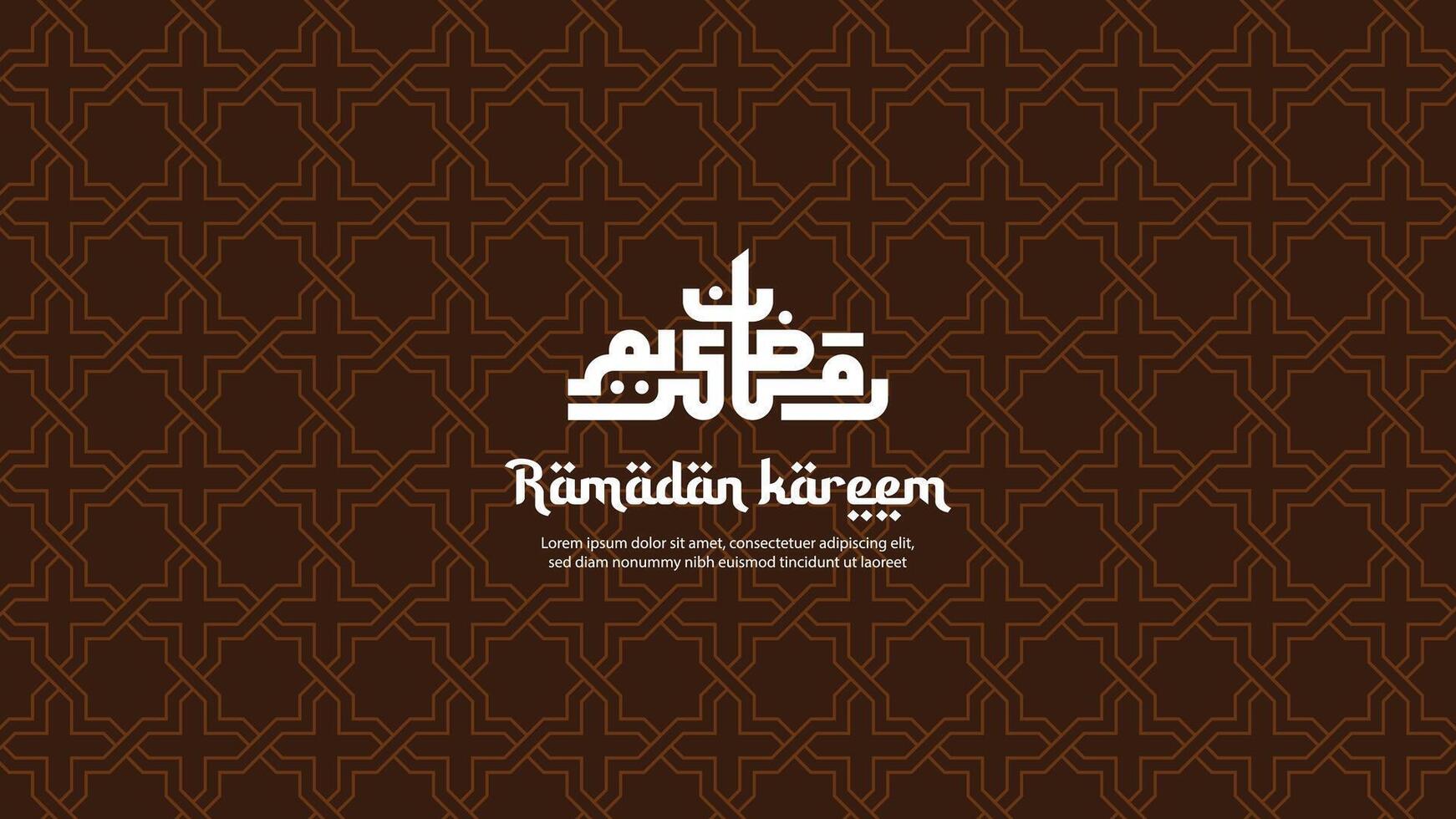 Ramadã kareem desatado padronizar fundo. Ramadã kareem cumprimento cartão vetor ilustração com islâmico padronizar fundo.