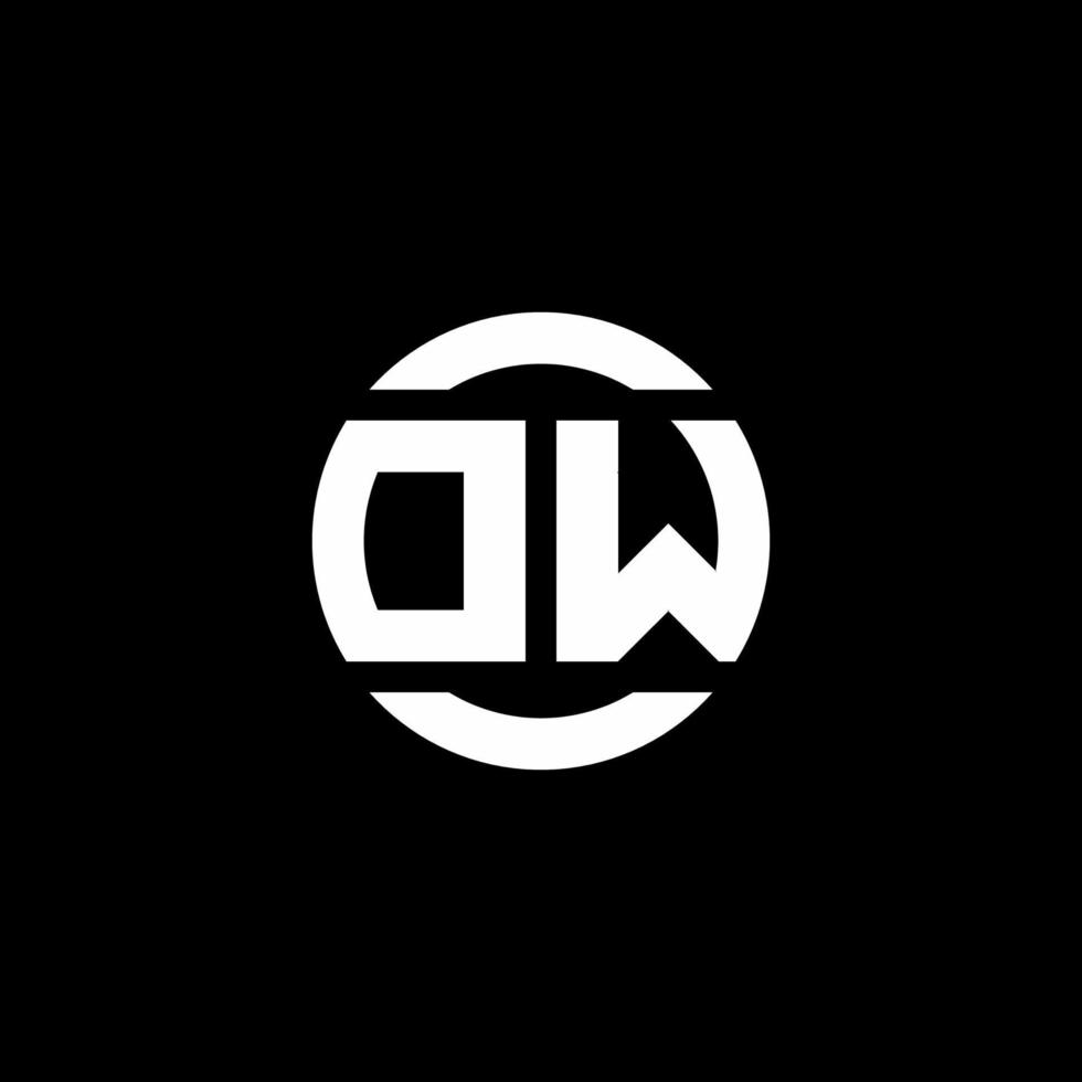 Monograma de logotipo dw isolado no modelo de design de elemento de círculo vetor