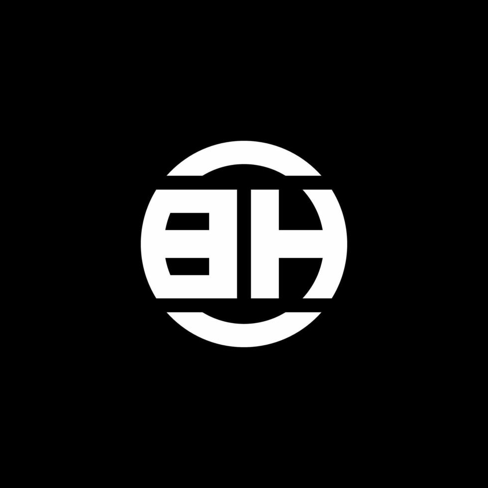 Monograma do logotipo da bh isolado no modelo de design de elemento de círculo vetor
