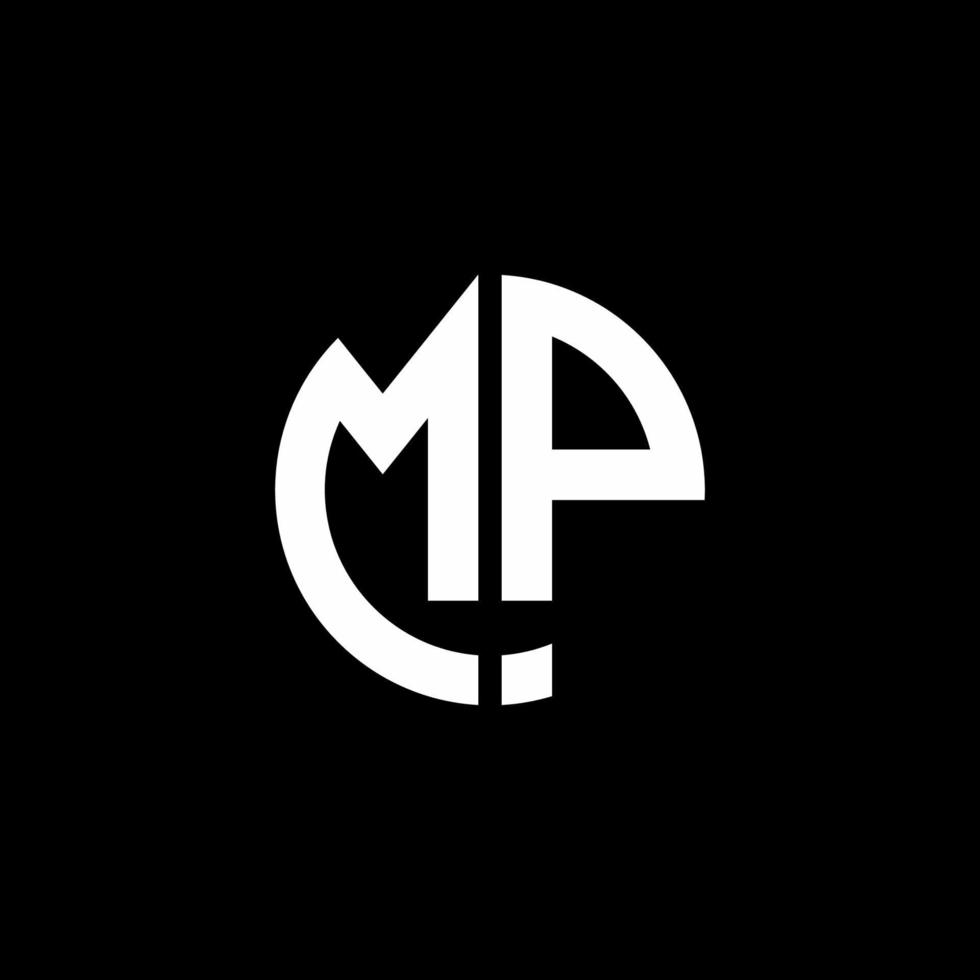 modelo de design de estilo de fita de logotipo de monograma mp vetor