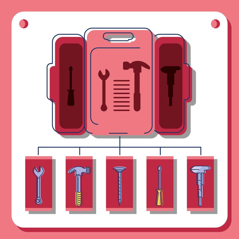 ferramentas e caixa vetor