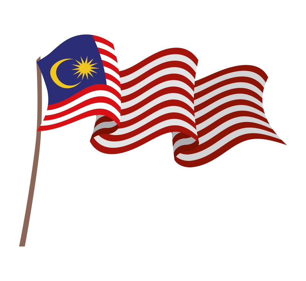 ícone de bandeira da malásia vetor