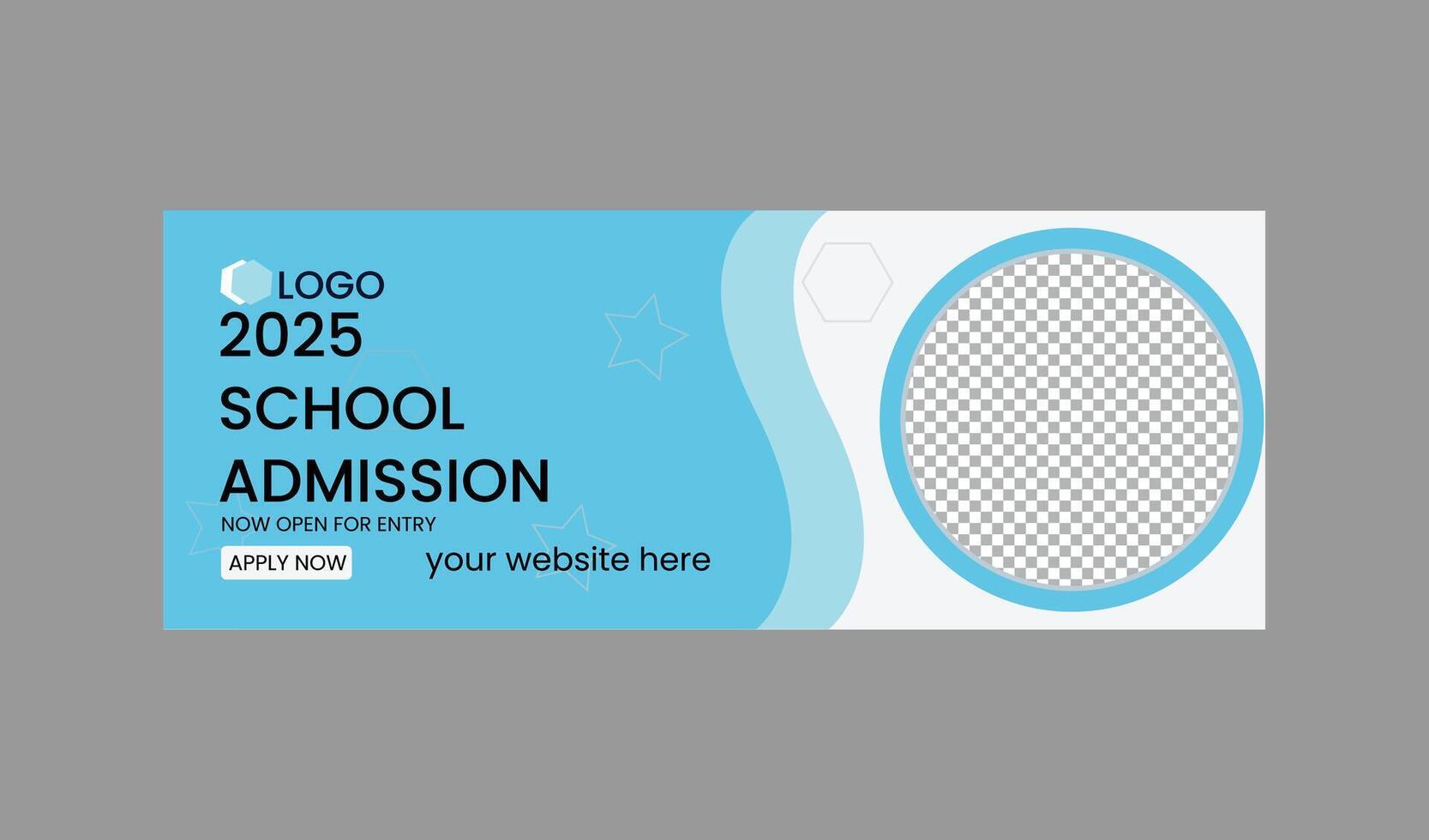 modelo de banner da web de admissão escolar vetor