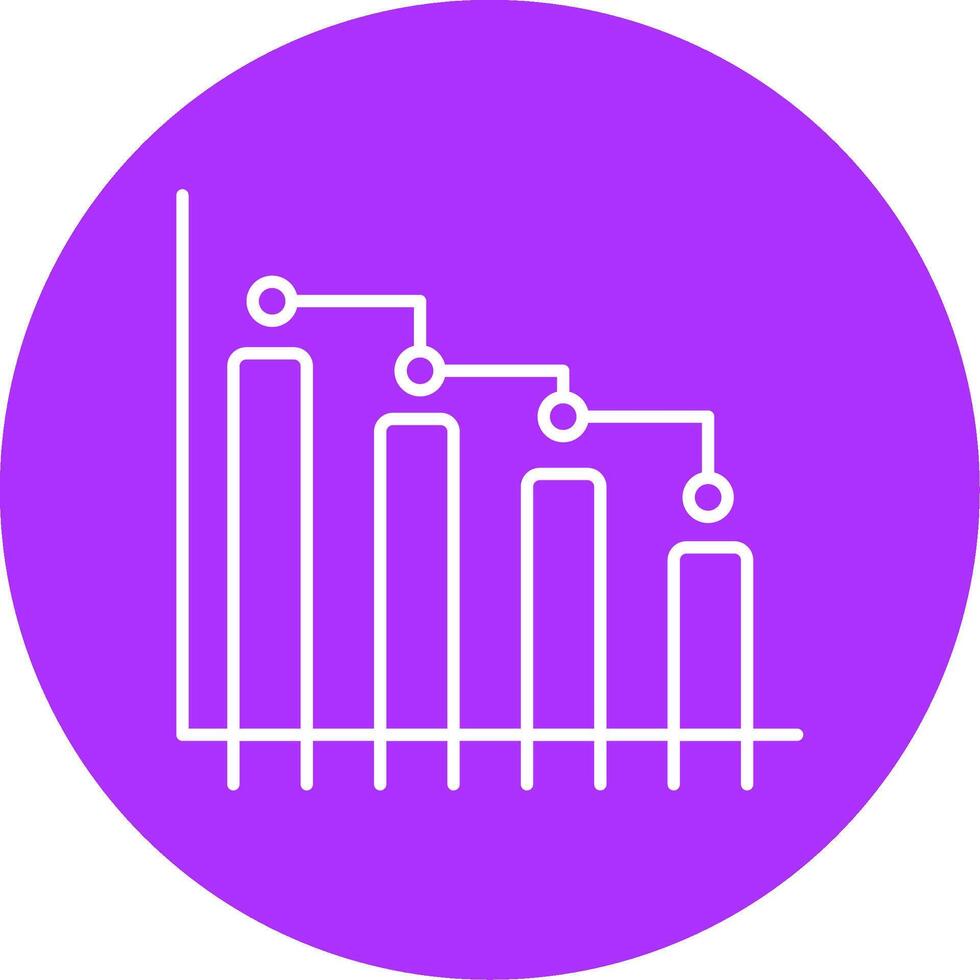 Barra gráfico linha multicírculo ícone vetor