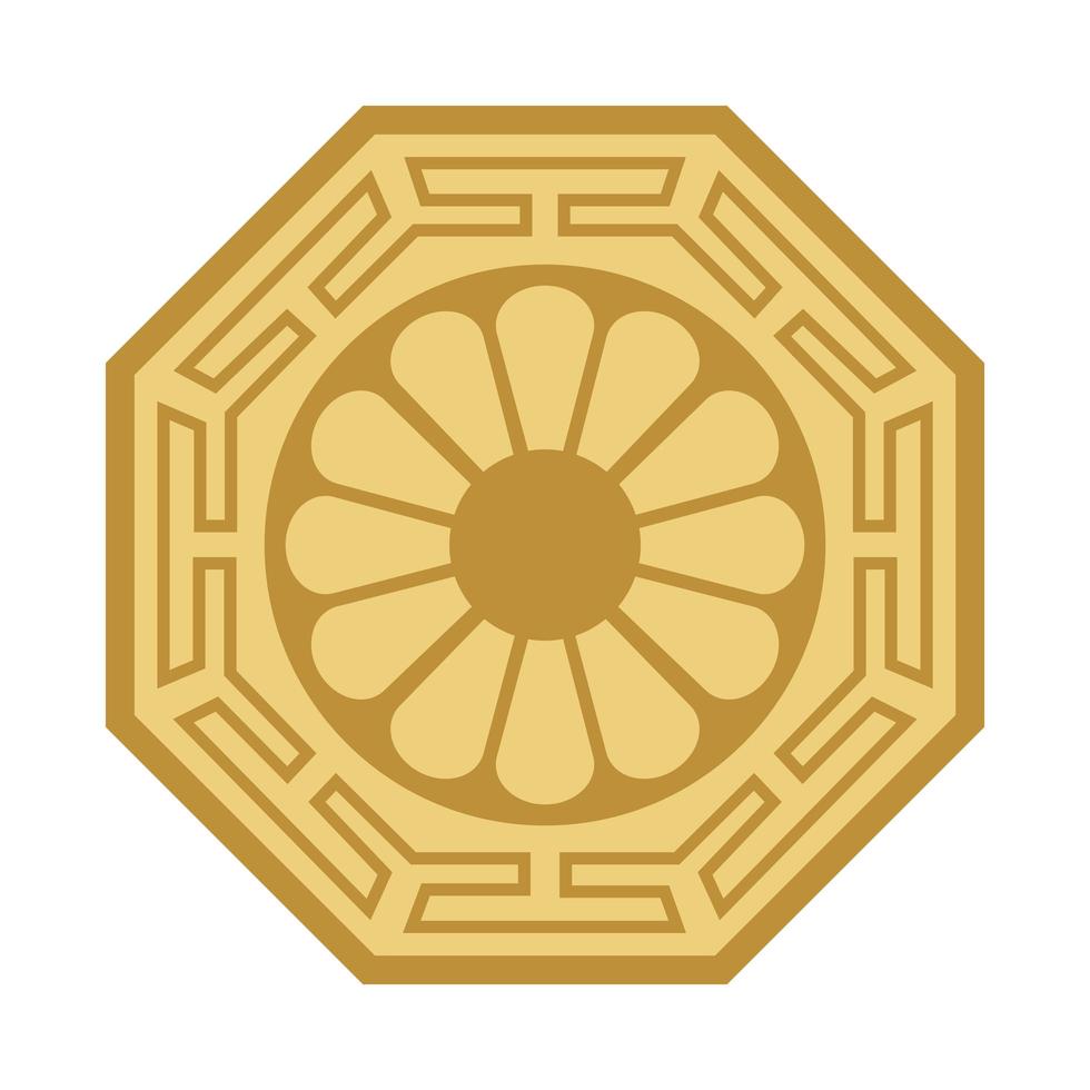 figura de octógono padrão coreano vetor