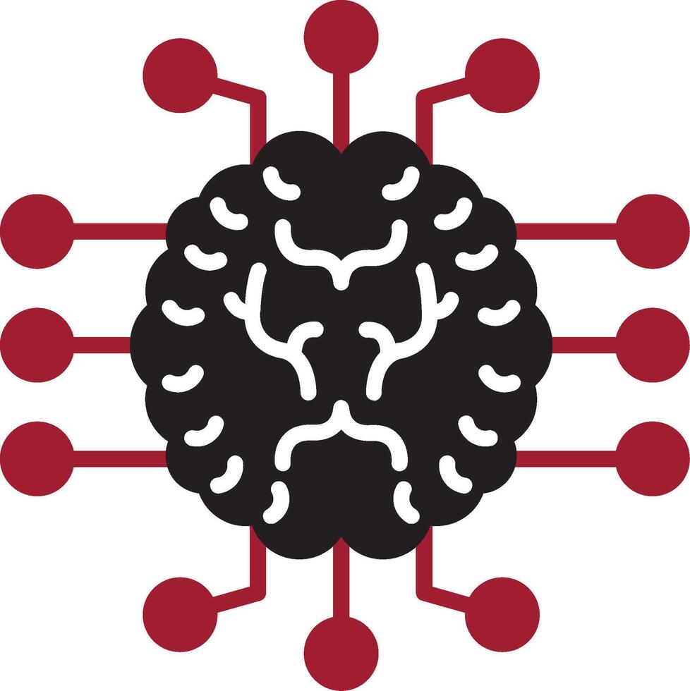 ícone de vetor de inteligência artificial