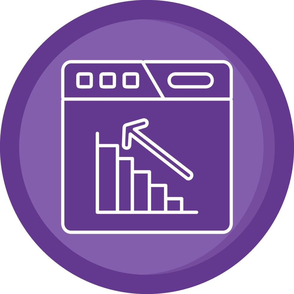 Barra gráfico sólido roxa círculo ícone vetor