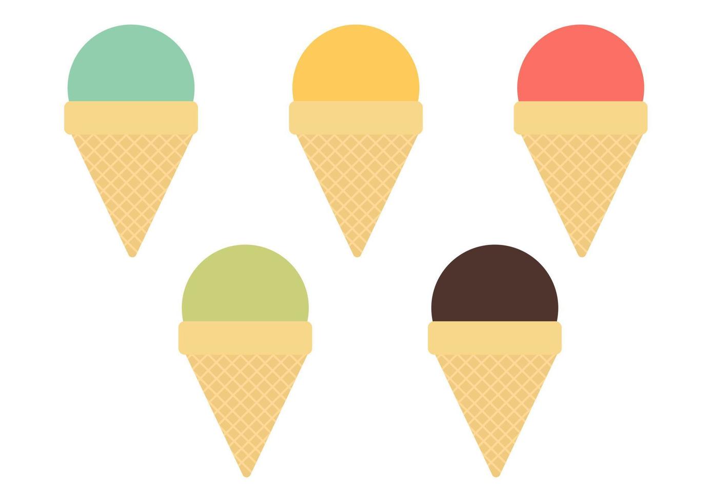 coleção de ilustrações de sorvete com vários sabores e cores vivas vetor