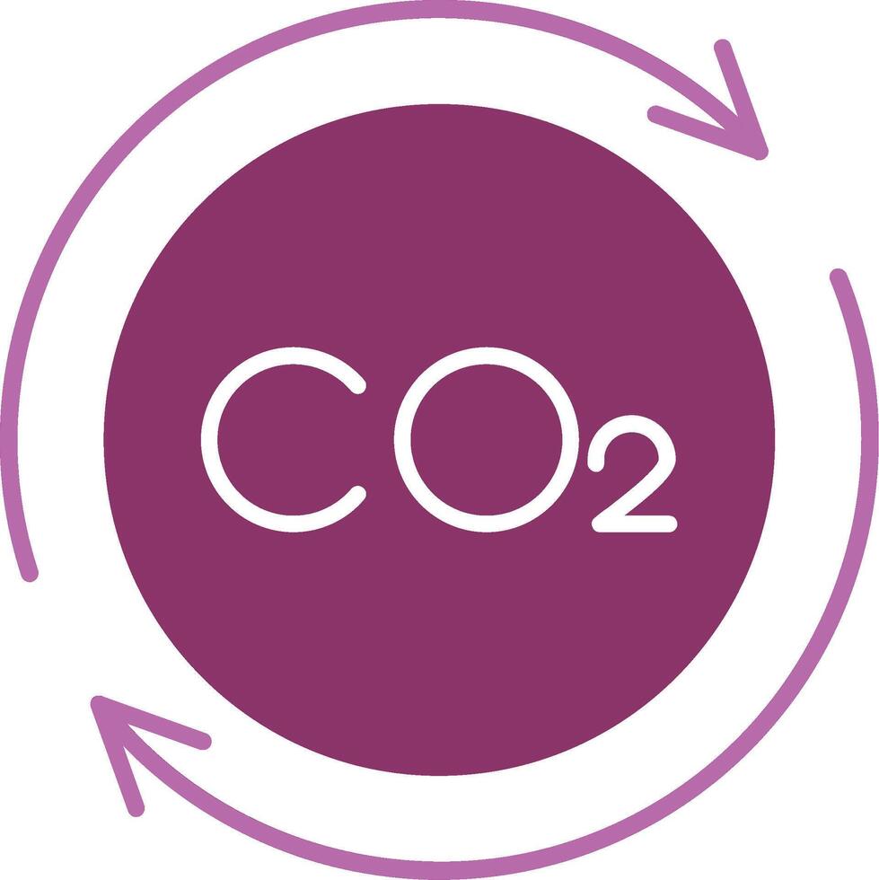 carbono ciclo glifo dois cor ícone vetor