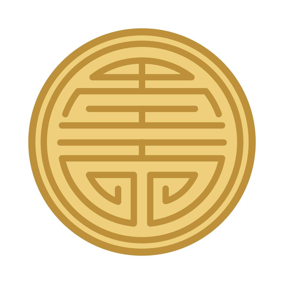 moldura de círculo padrão coreano vetor