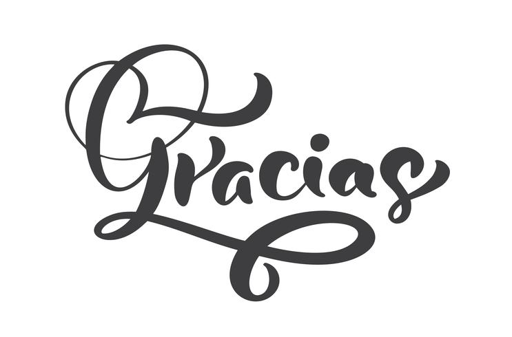 &quot;Gracias&quot; escritos à mão lettering vetor