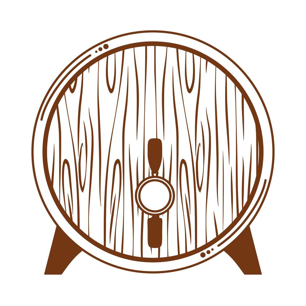 barril de cerveja de madeira vetor