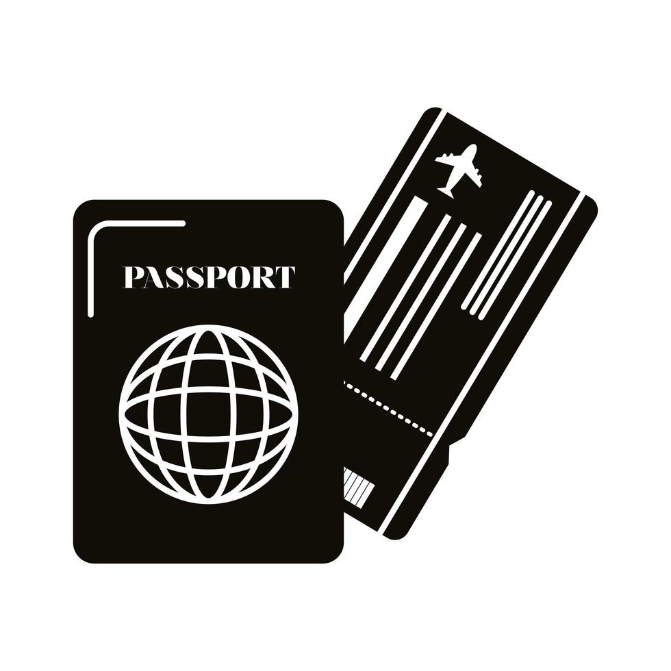 passaporte e passagem aérea vetor