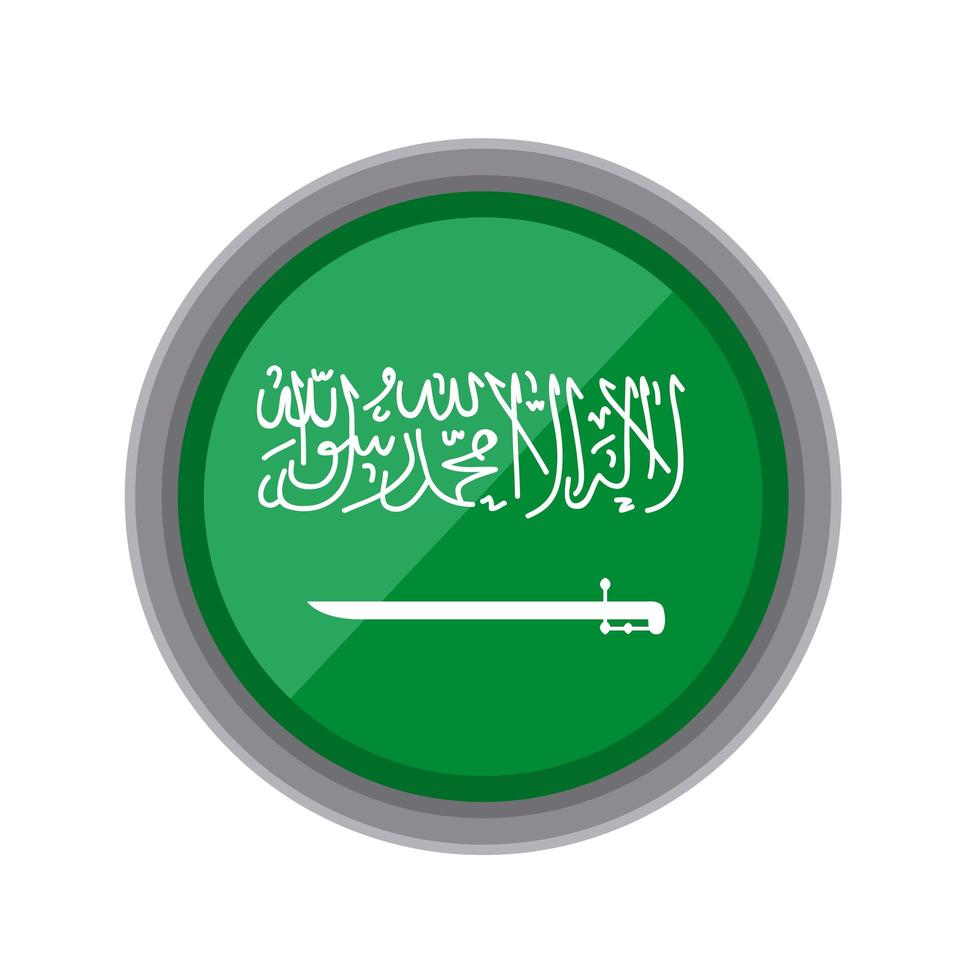 botão saudita verde vetor