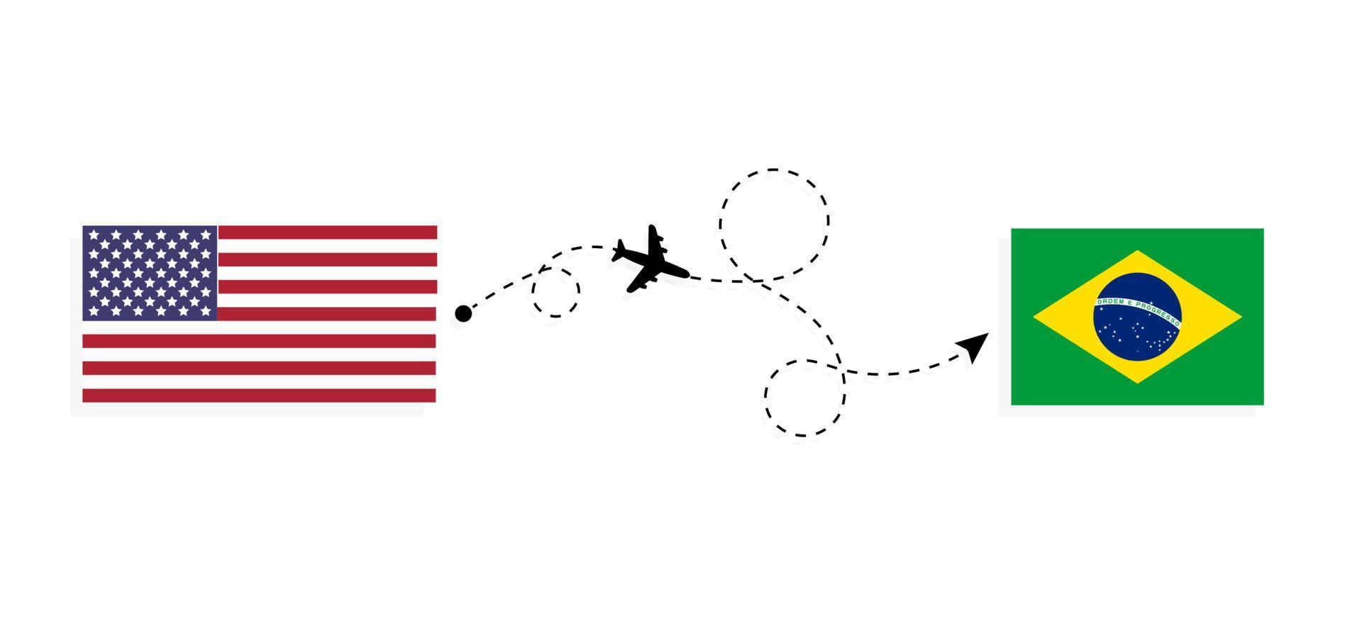 voo e viagem dos EUA para o Brasil pelo conceito de viagem de avião de  passageiros 3755084 Vetor no Vecteezy