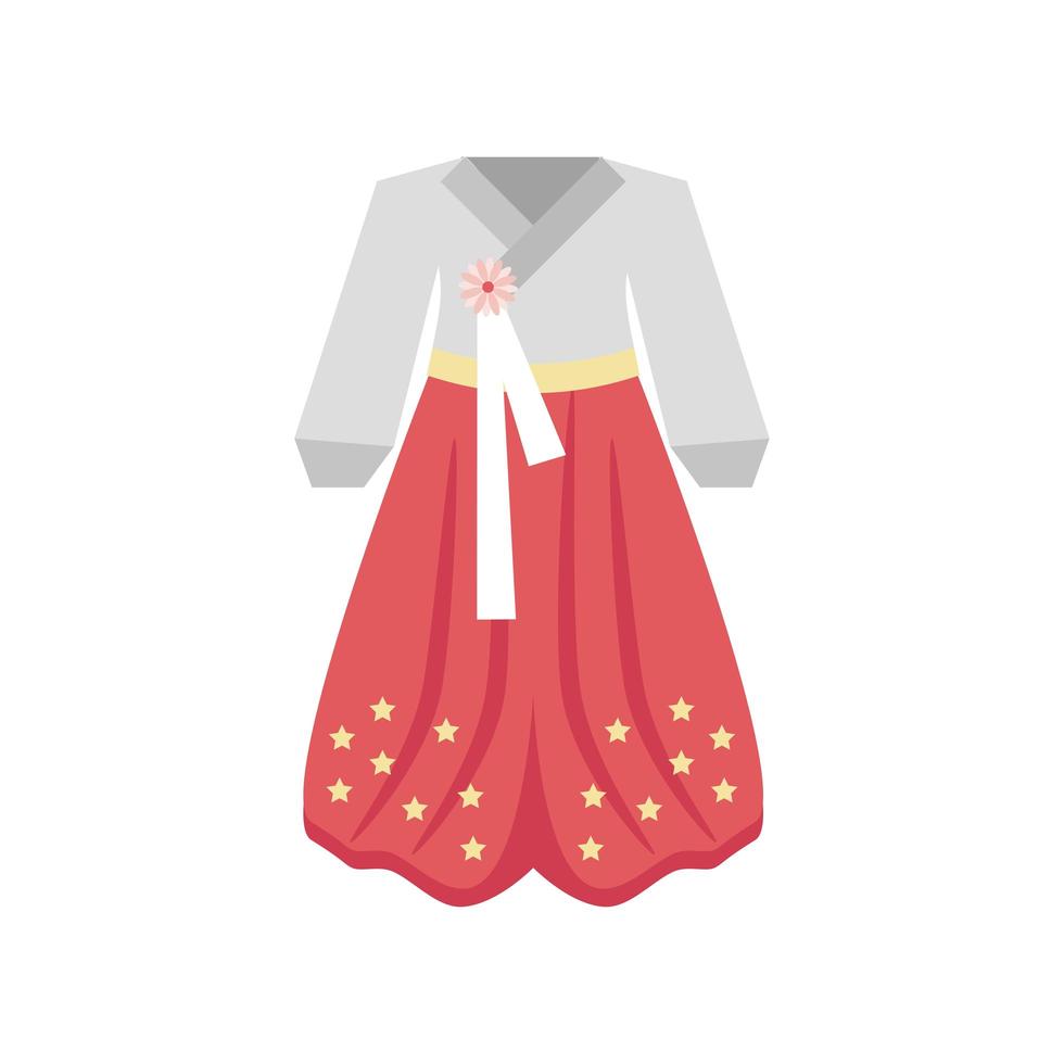 hanbok tradicional coreano vetor