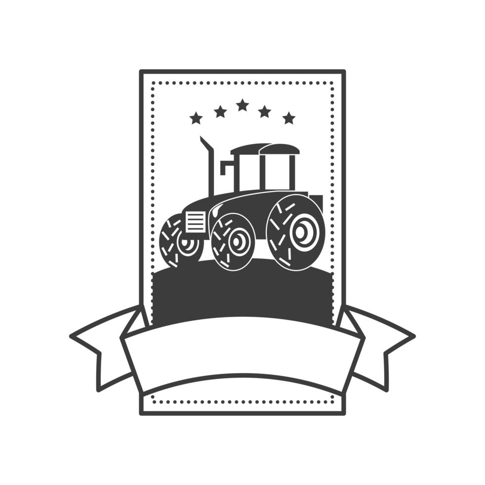 emblema de trator agrícola retrô vetor