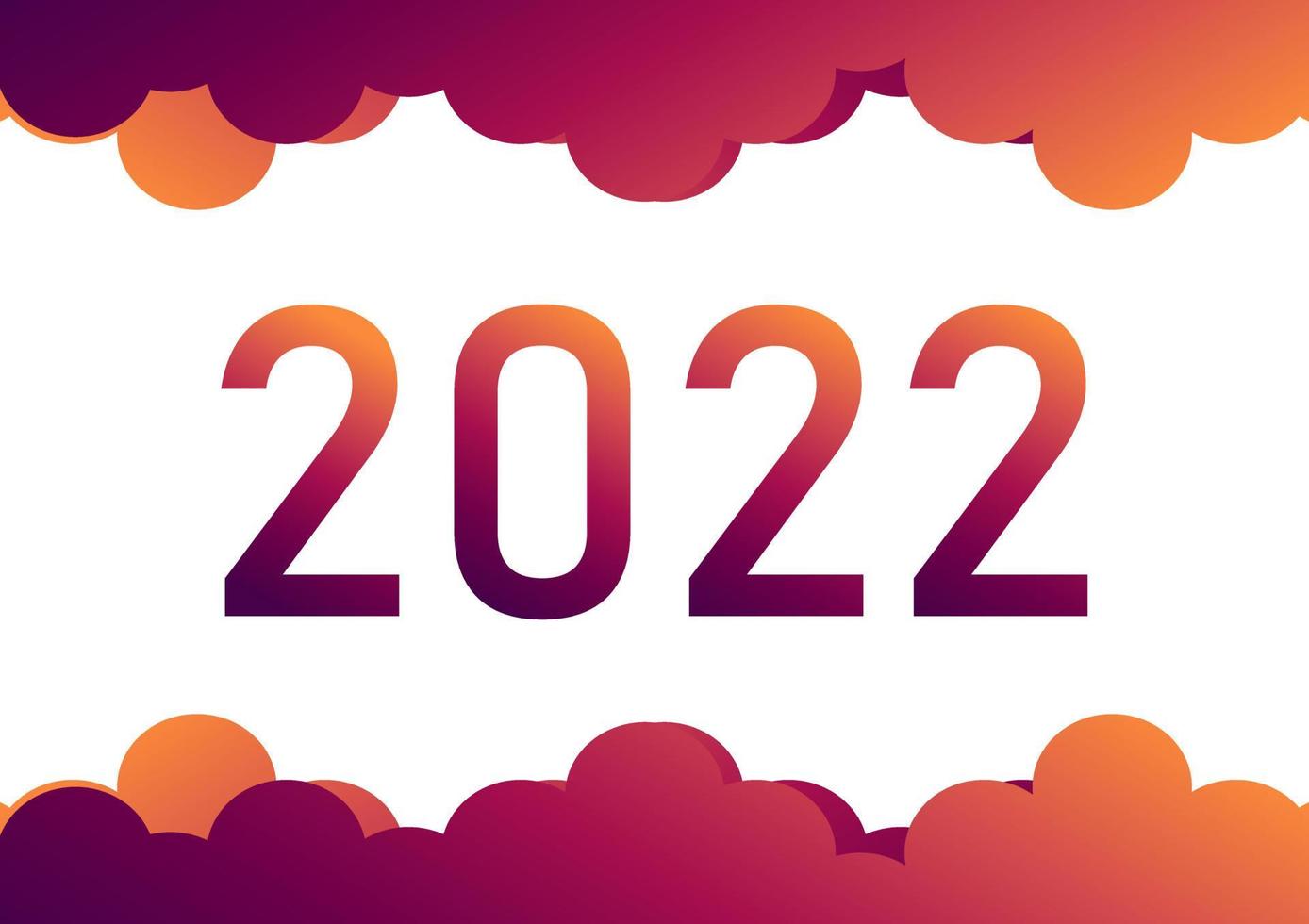 plano de fundo com tema de ano novo 2022 com redesenho de nuvens escuras para claras vetor