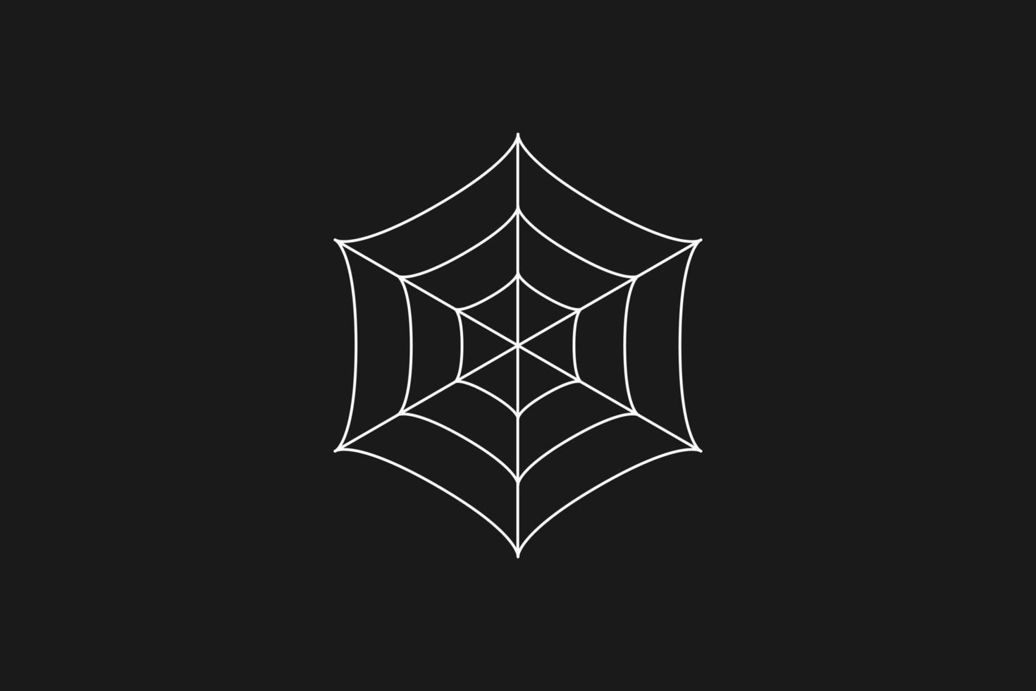 ilustração de teia de aranha branca em fundo preto vetor