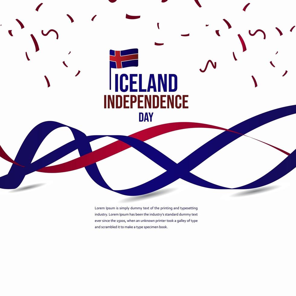 ilustração de design de modelo de vetor de celebração do dia da independência da Islândia