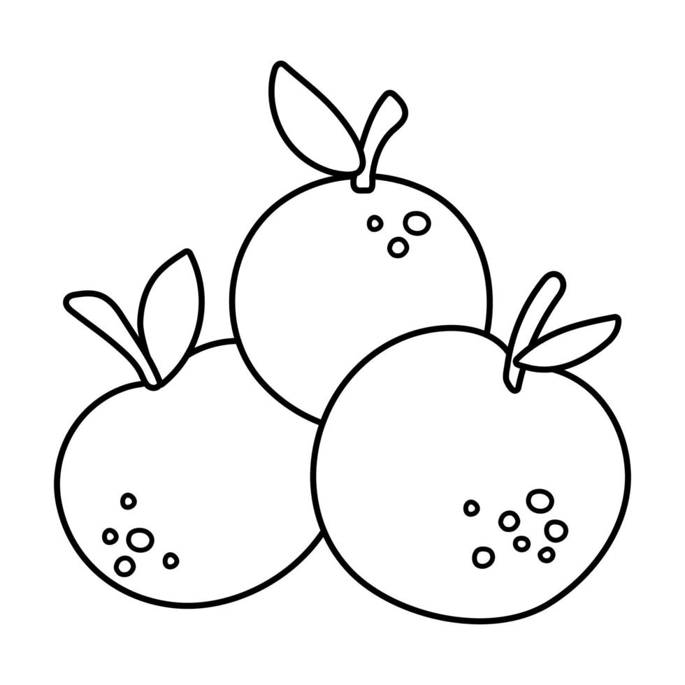 as maçãs do vetor preto e branco empilham com folhas. ícone de linha de frutas de outono. ilustração de contorno engraçado isolada no fundo branco. clipart ou página para colorir de colheita de jardim ou fazenda