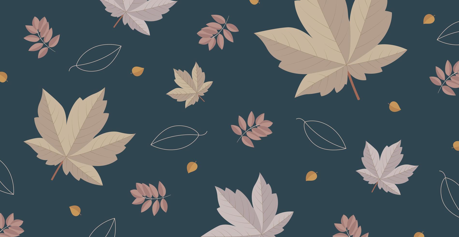 modelo abstrato de fundo da web de outono com muitas folhas diferentes - vetor