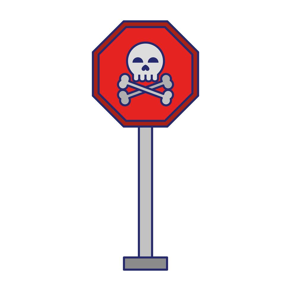 ícone de sinal de perigo linhas azuis vetor