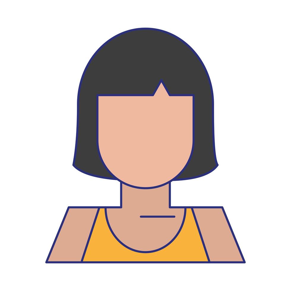 avatar de mulher retrato de personagem de desenho animado vetor