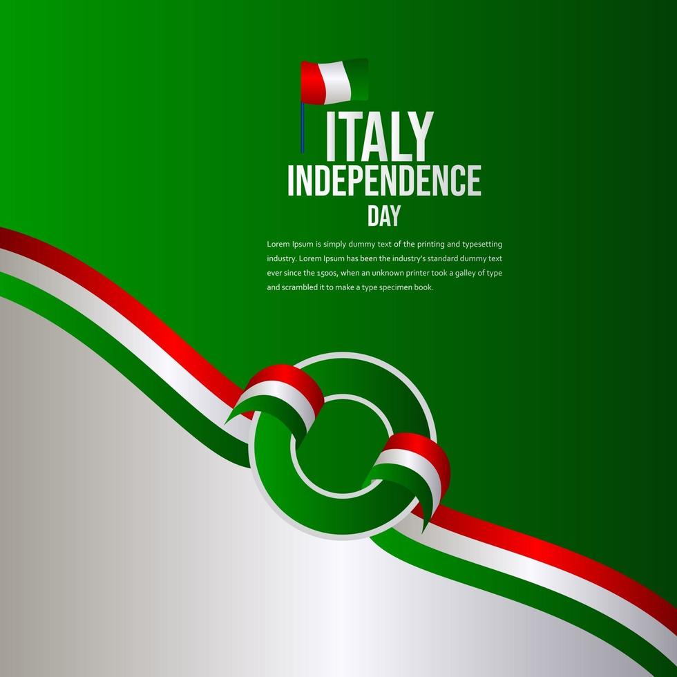 ilustração de design de modelo de vetor de celebração do dia da independência da itália