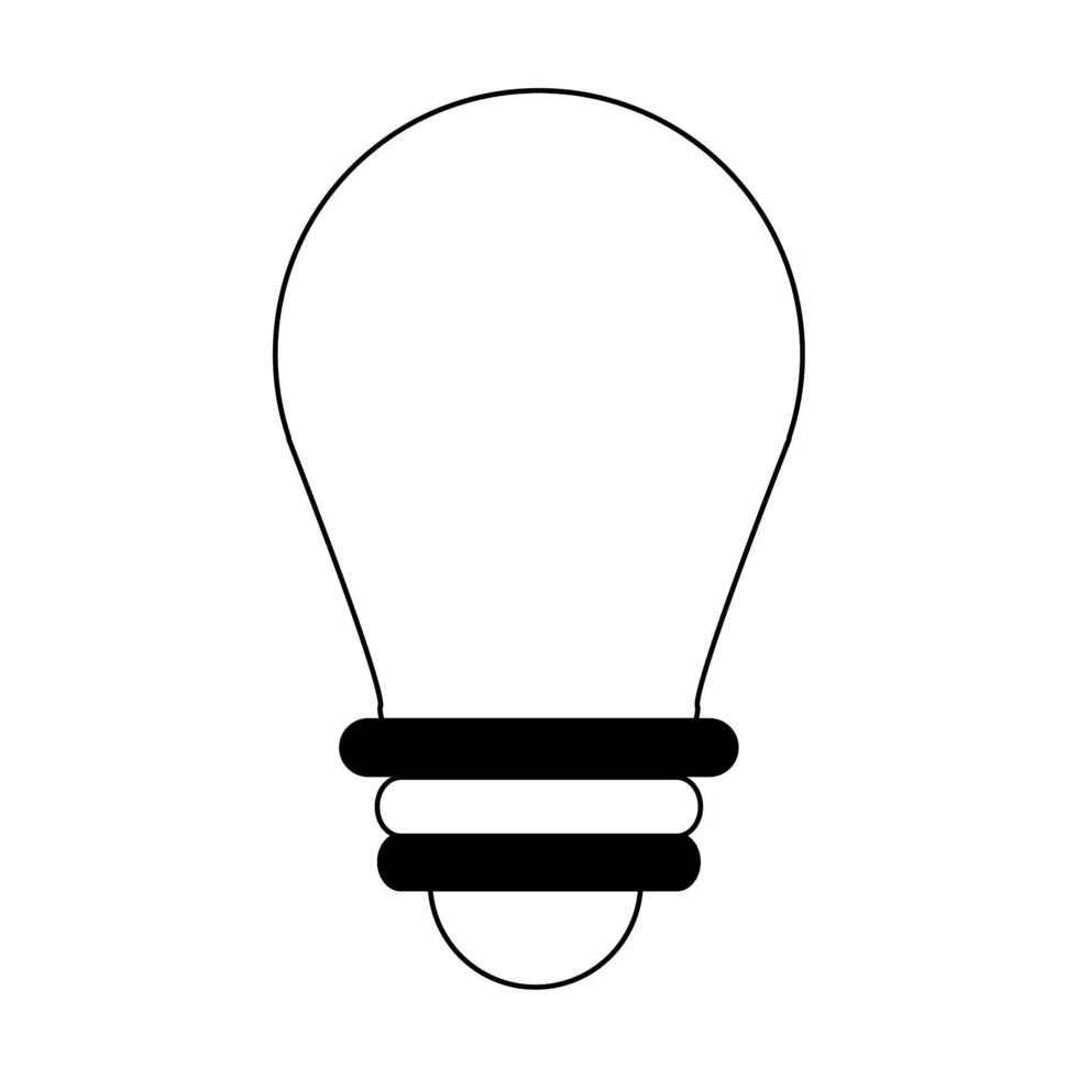 ícone de lâmpada em preto e branco vetor