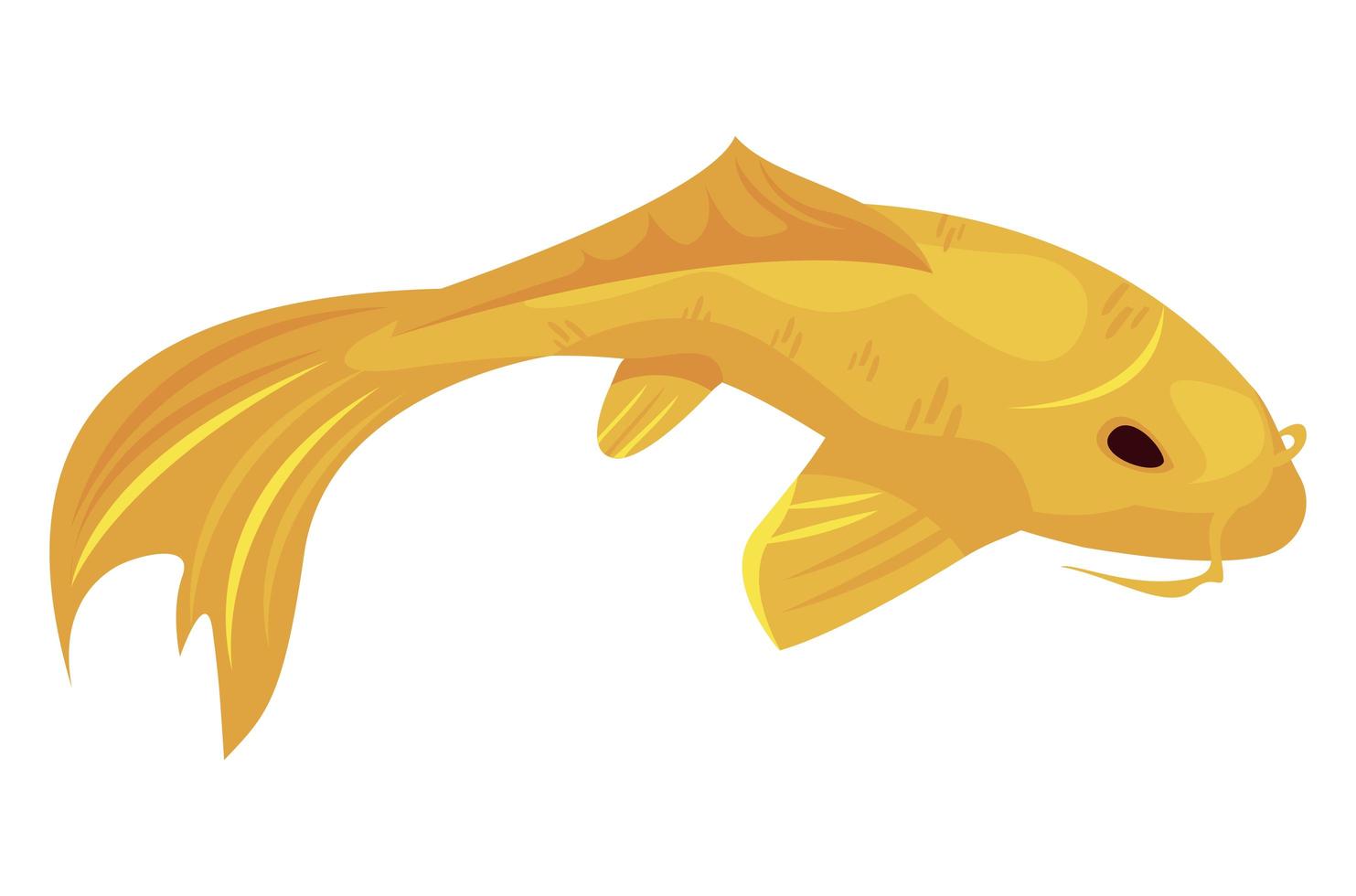 peixe koi amarelo vetor