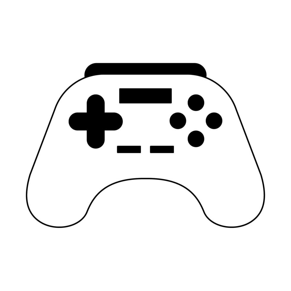 desenho do ícone do joystick em preto e branco vetor
