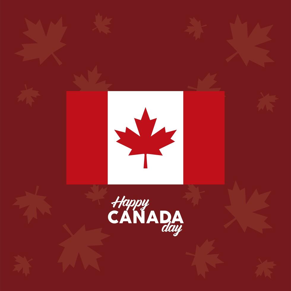 cartão postal da bandeira do canadá vetor