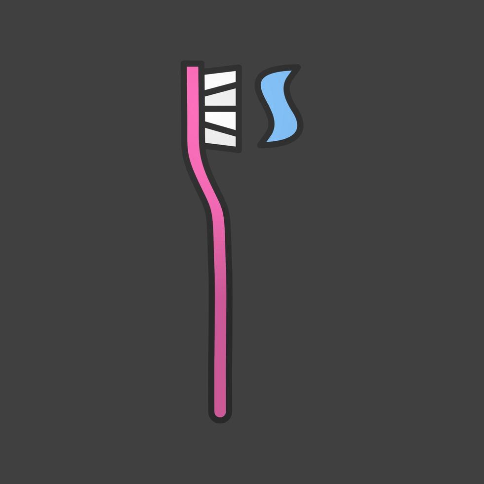 escova de dentes com ícone de cor de pasta de dentes. dentifrício. ilustração vetorial isolada vetor