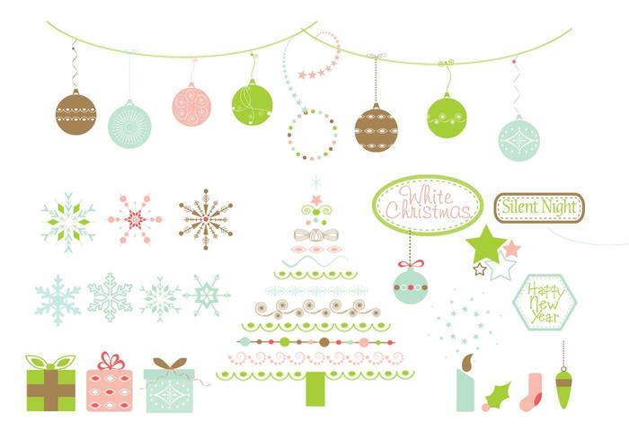 Pacote de vetores de elementos de design do Natal
