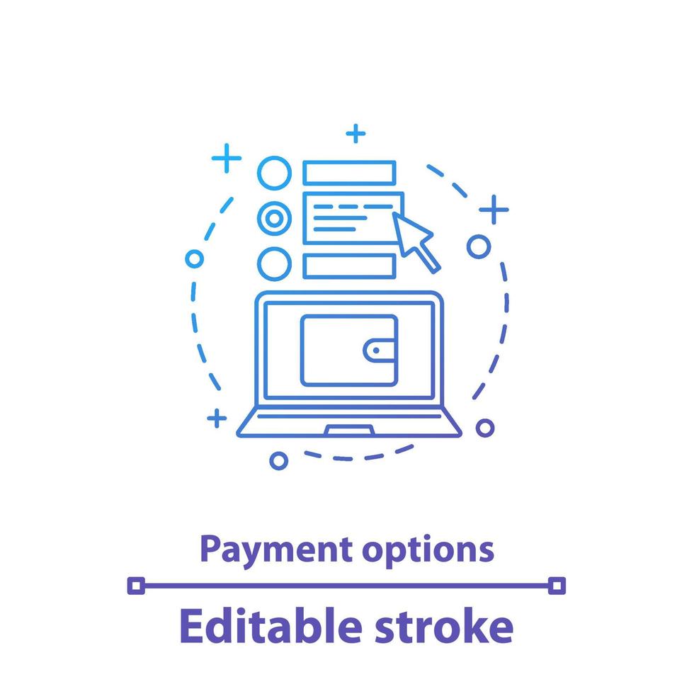 ícone do conceito de opções de pagamento vetor