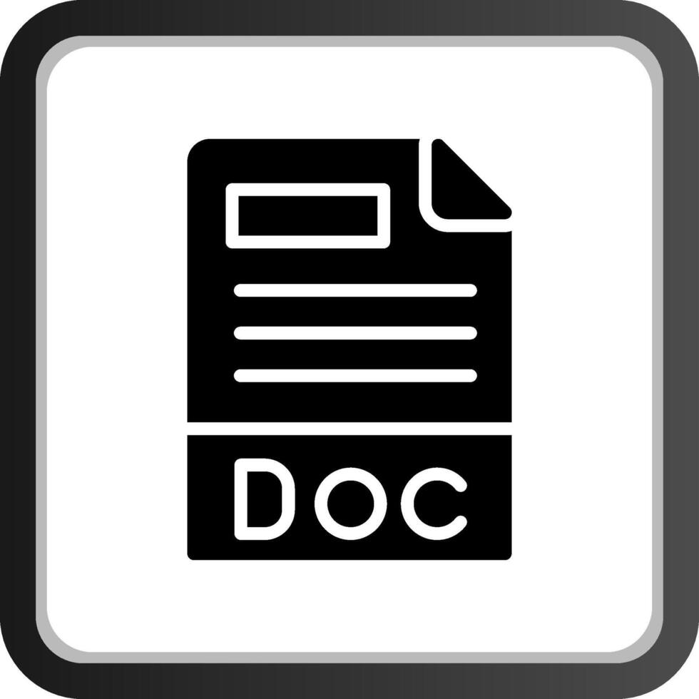 design de ícone criativo de formato de arquivo doc vetor