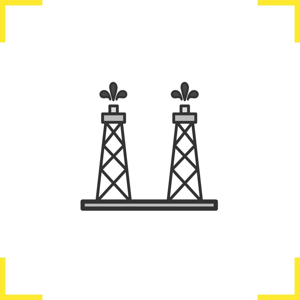 ícone de cor de plataformas de produção de petróleo. torres de petróleo. ilustração vetorial isolada vetor