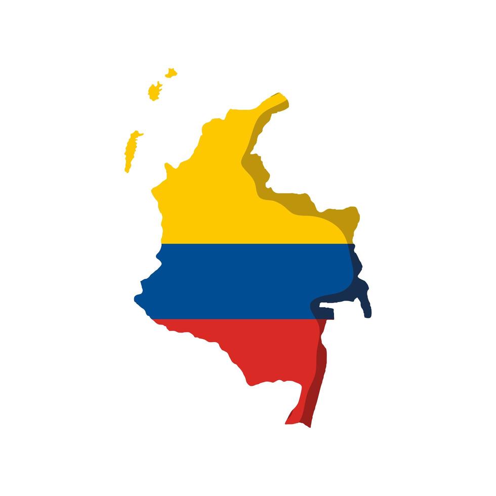 bandeira do mapa da colômbia vetor