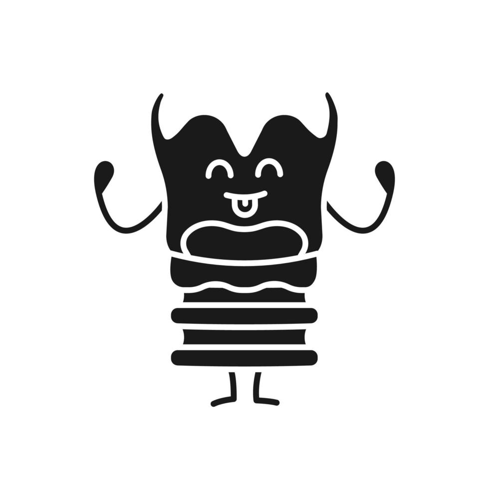 ícone de glifo de personagem de laringe feliz vetor