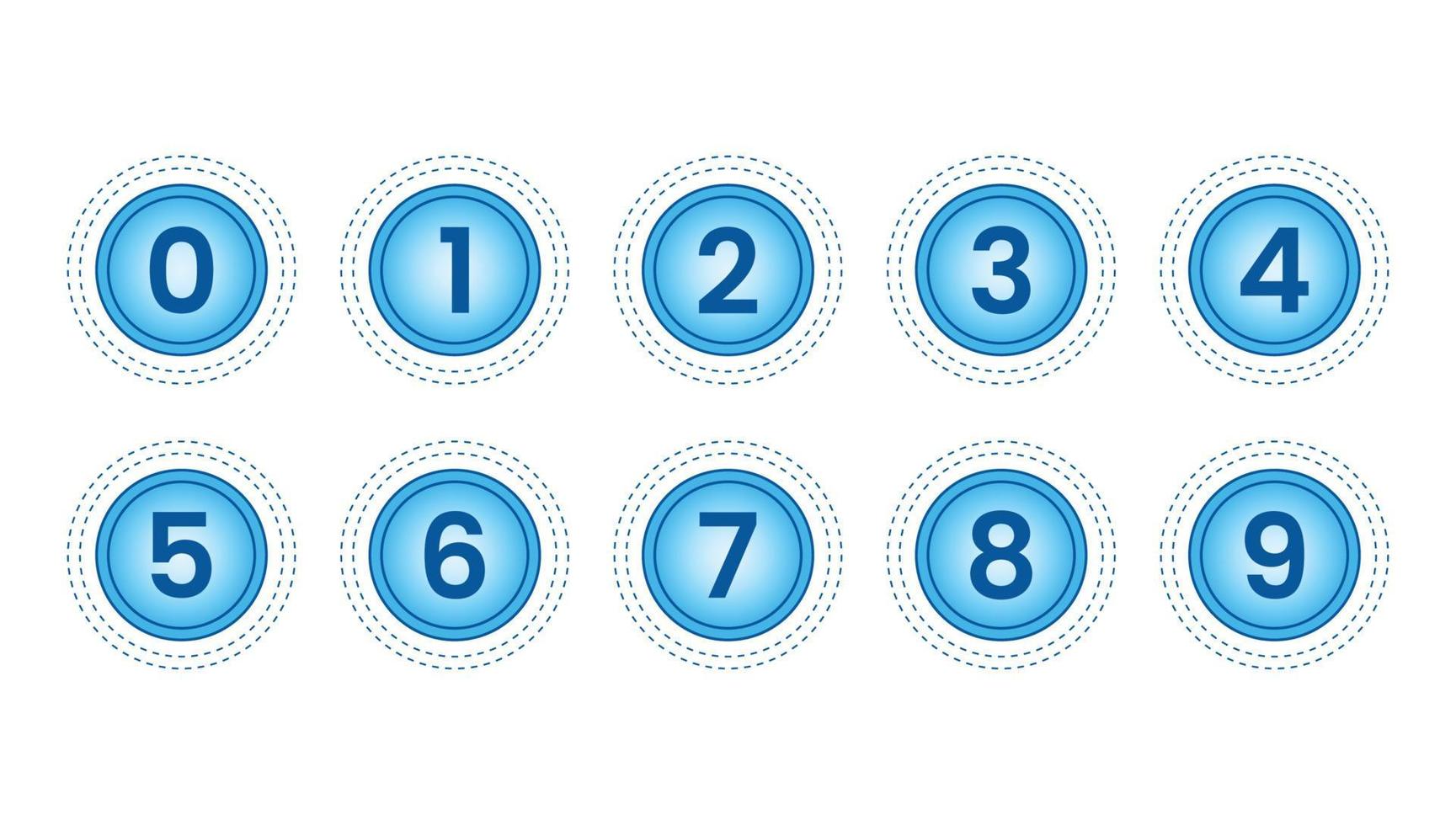 números com marcadores azuis vetor