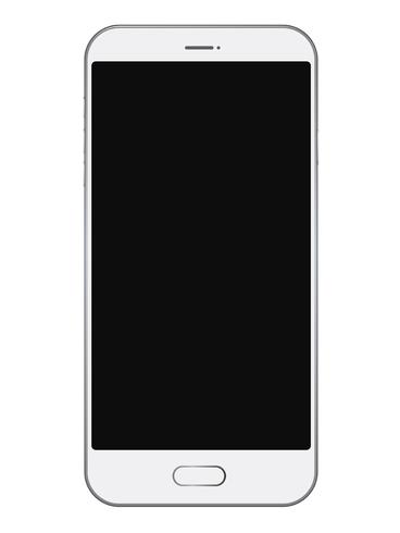 Smartphone com tela preta, isolada no fundo branco. vetor
