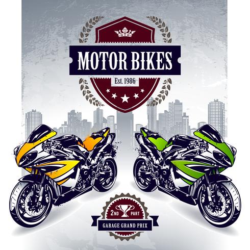 Projeto do cartaz do motociclista do esporte vetor