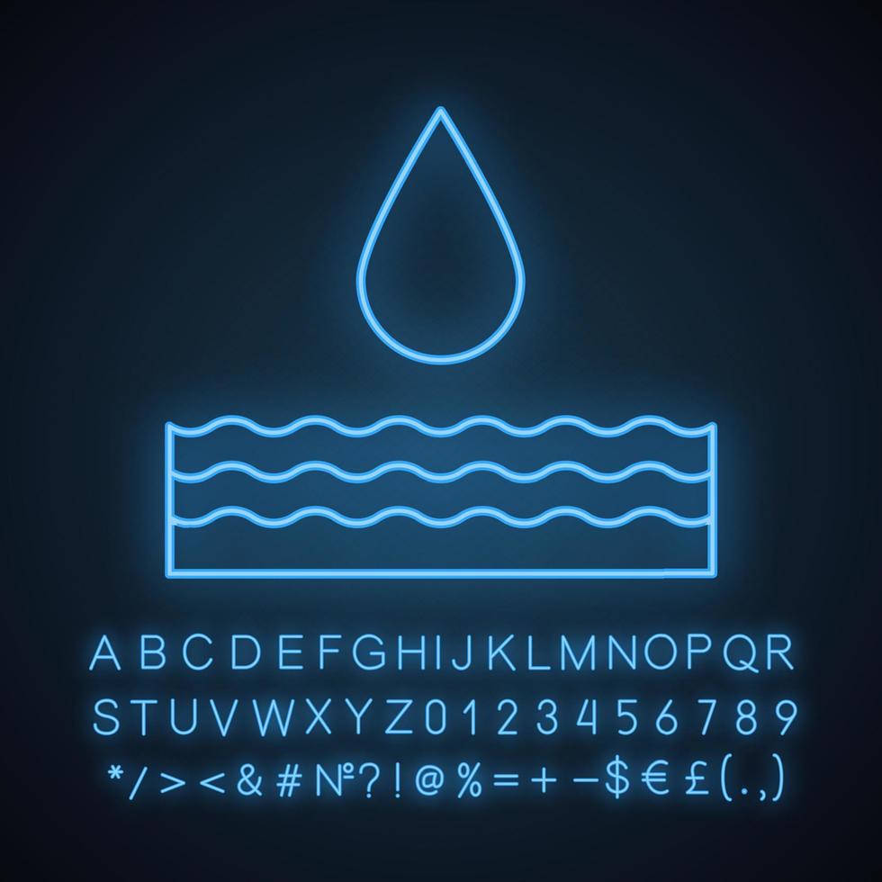 ícone de luz de néon de energia de água vetor
