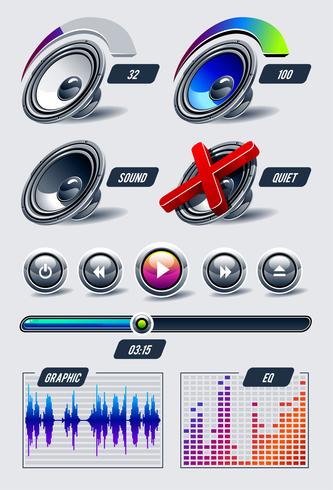 Vector conjunto de elementos musicais