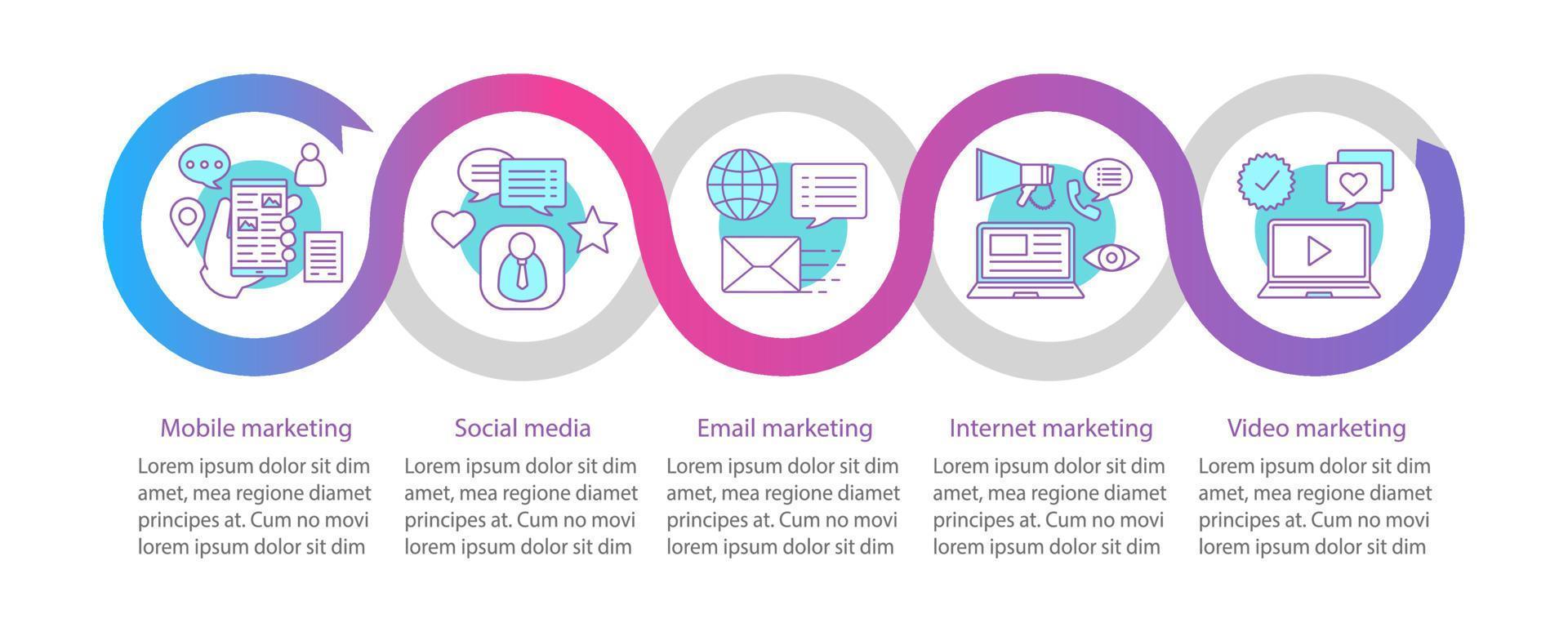 modelo de infográfico de vetor de marketing de internet