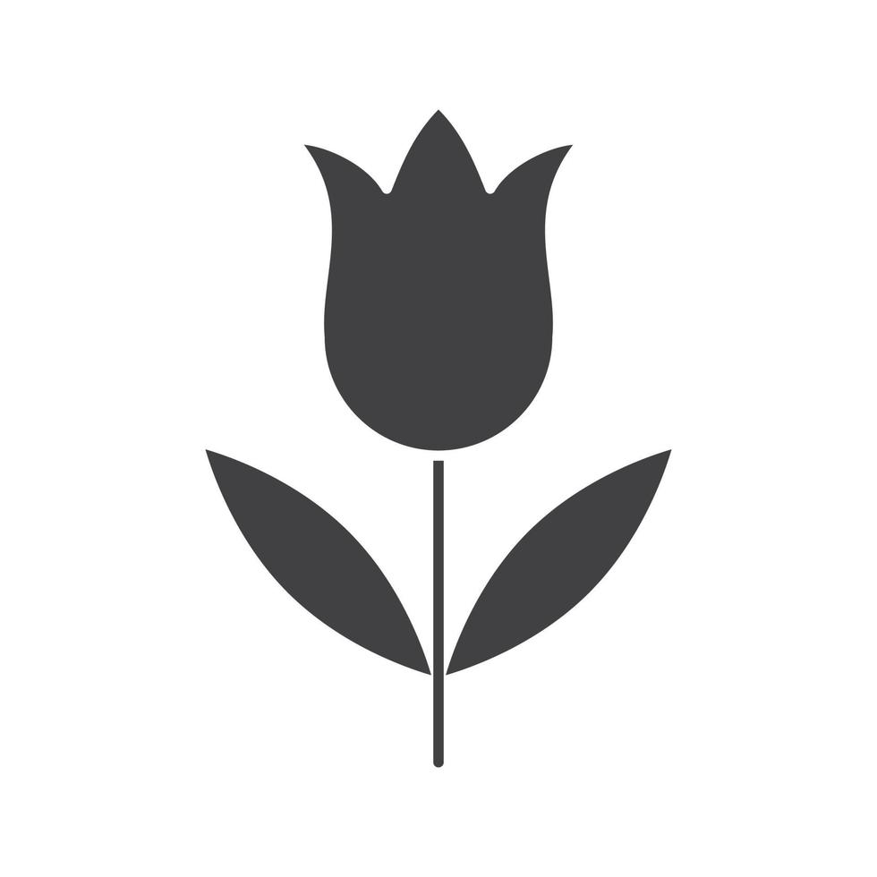 ícone de tulipa. símbolo da silhueta. espaço negativo. ilustração isolada do vetor