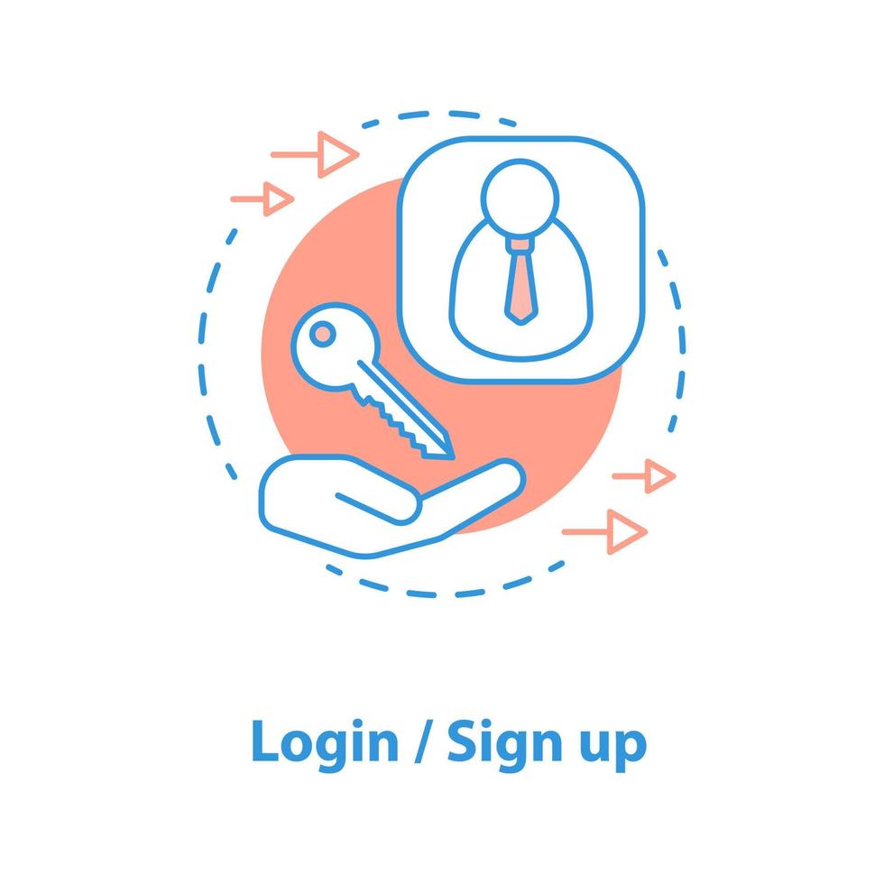 ícone do conceito de login vetor