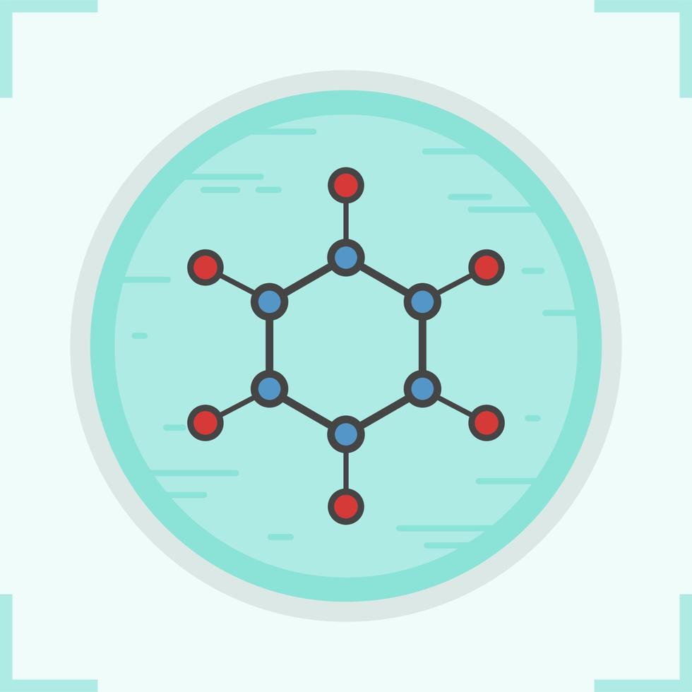 ícone de cor da molécula. modelo de estrutura molecular. ilustração vetorial isolada vetor