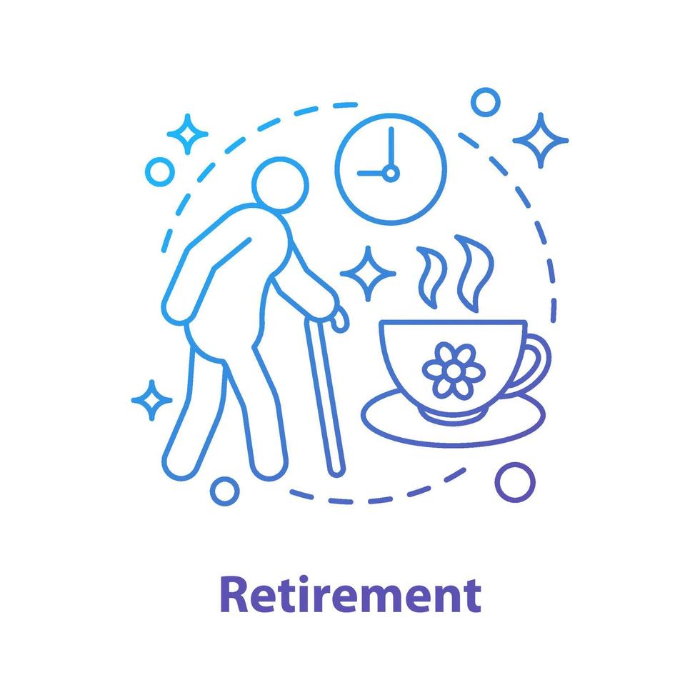 ícone do conceito de aposentadoria vetor